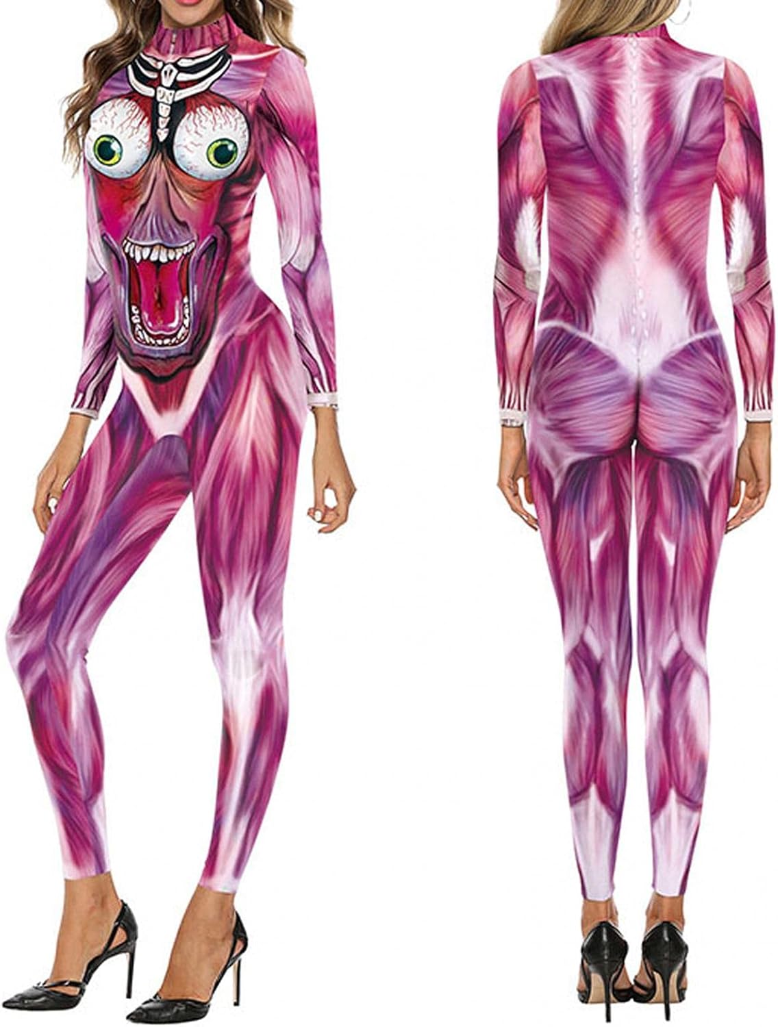 Lutents ホラーボディスーツスケルトンプリントコスプレコスチュームスーツハロウィン女性ジャンプスーツ ハロウィン 骸骨 筋肉 スカルジャンプスーツ スカルスケルトンボーン 3d 骨の筋肉 ジャンプスーツ 全身タイツ コスチューム パーティードレス仮装 小道具 衣装 Lutents ホラーボディスーツスケルトンプリントコスプレコスチュームスーツハロウィン女性ジャンプスーツ ハロウィン 骸骨 筋肉 スカルジャンプスーツ スカルスケルトンボーン 3d 骨の筋肉 ジャンプスーツ 全身タイツ コスチューム パーティードレス仮装 小道具 衣装