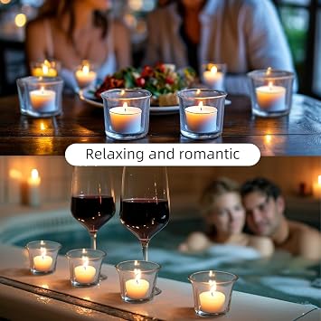 24 Pack Tealight Candle Holder, Votive Candle Holders, Diameter 4cm | Glass Candles Holders, Clear Tea Light Holders Bulk for Wedding Birthday Party Dinner Home Decor