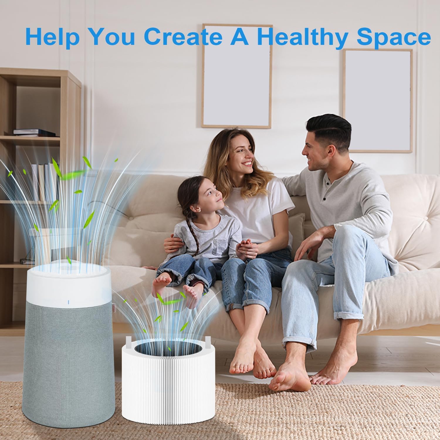 511i MAX Replacement Filter Compatible with Blue Pure 511i Max Air Purifier, Blue Pure F5MAX, H13 True HEPA Filter and Activated Carbon Filtration System, White (3 Packs)