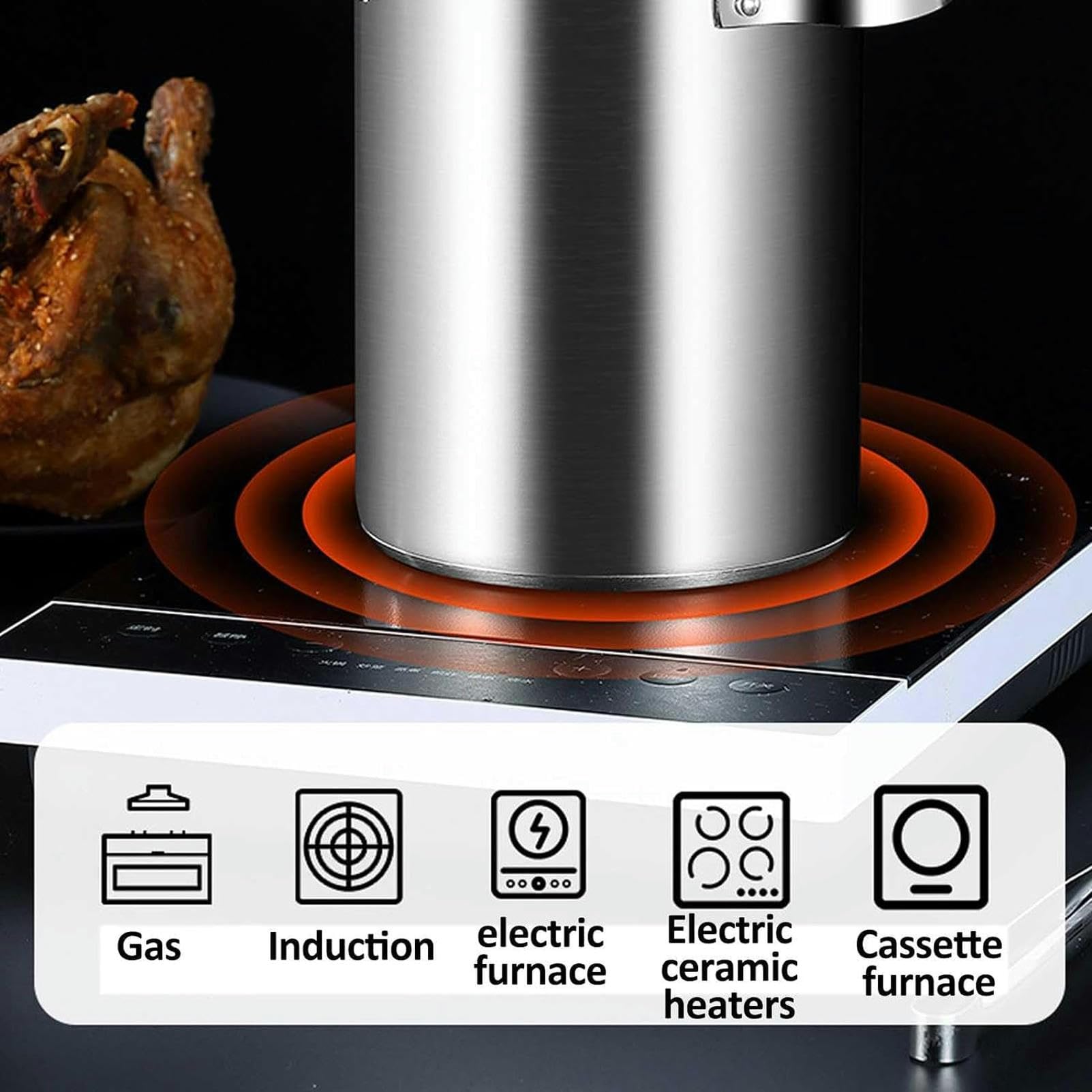 Marmite À Asperges 5 L, Cuiseur Vapeur pour Pâtes en Acier Inoxydable 304 avec Panier Amovible, Ustensile De Cuisine Professionnel pour La Maison