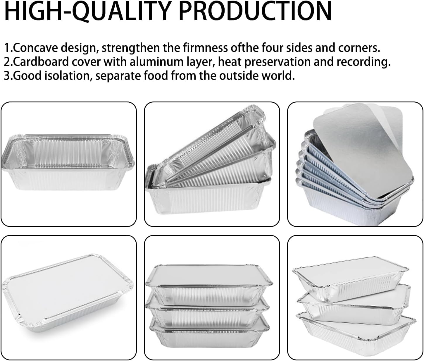 Aluminum Foil Pans with Lids 20 Pack, Heavy Duty Disposable Foil Food Containers 8.5 x 6.3 Inch, 2.25 LB Meal Prep Containers with Cardboard Lids for Baking, Takeout, Freezer & Food Storage