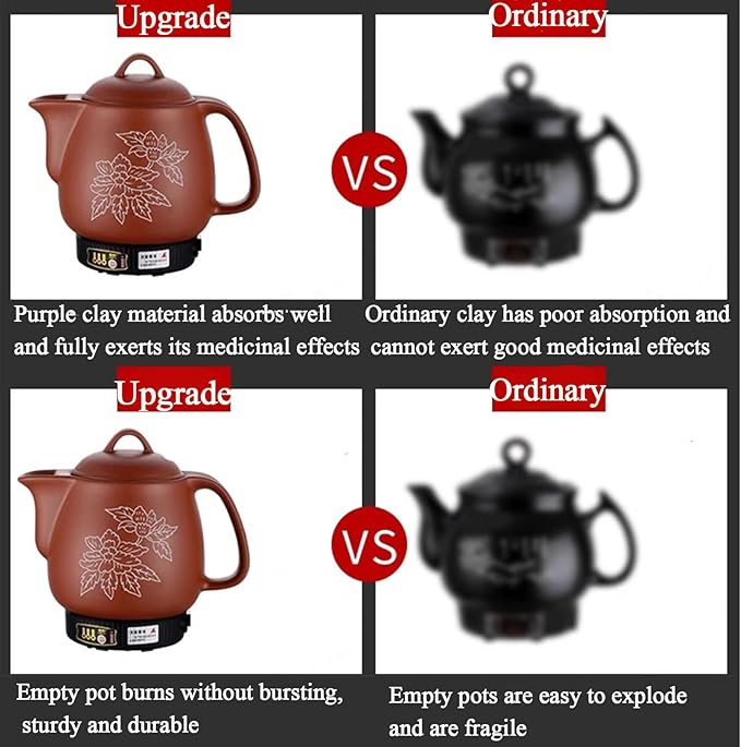Olla Eléctrica Automática para Medicina China, Cacerola de Arcilla Púrpura con Alerta Sonora, 6L miniatura 4