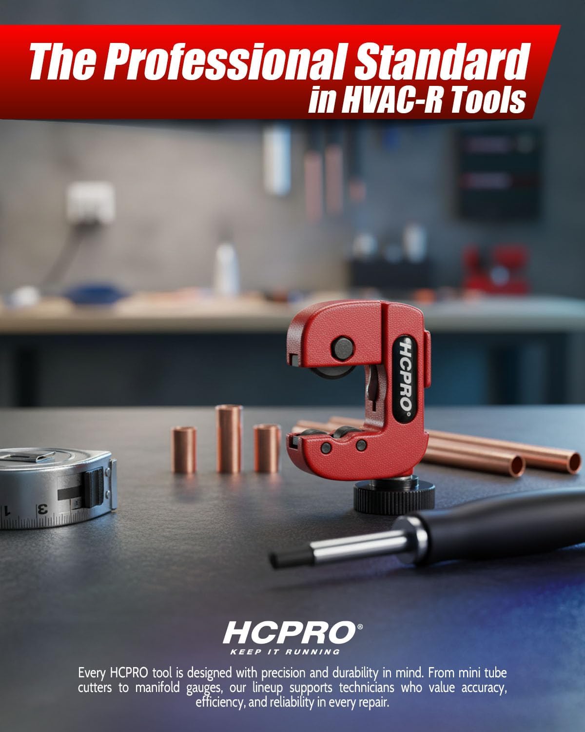 HCPRO Mini Pipe Cutter 1/8" to 7/8" – Compact Tubing Cutter for Copper, Aluminum, Brass & PVC – Close Quarters Tool for Plumbing, HVAC, Brake Lines, and Golf Shafts – Precise Cuts in Tight Spaces