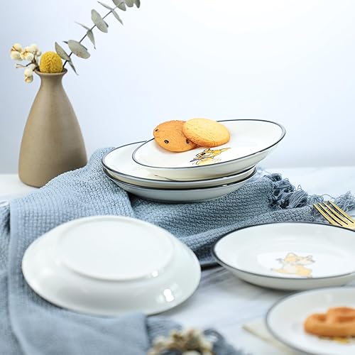 Miniatura 7 de Lindos platos de cerámica con patrón de animales de dibujos animados, platos de condimentos, cuencos de salsa de soja para sushi, platos de