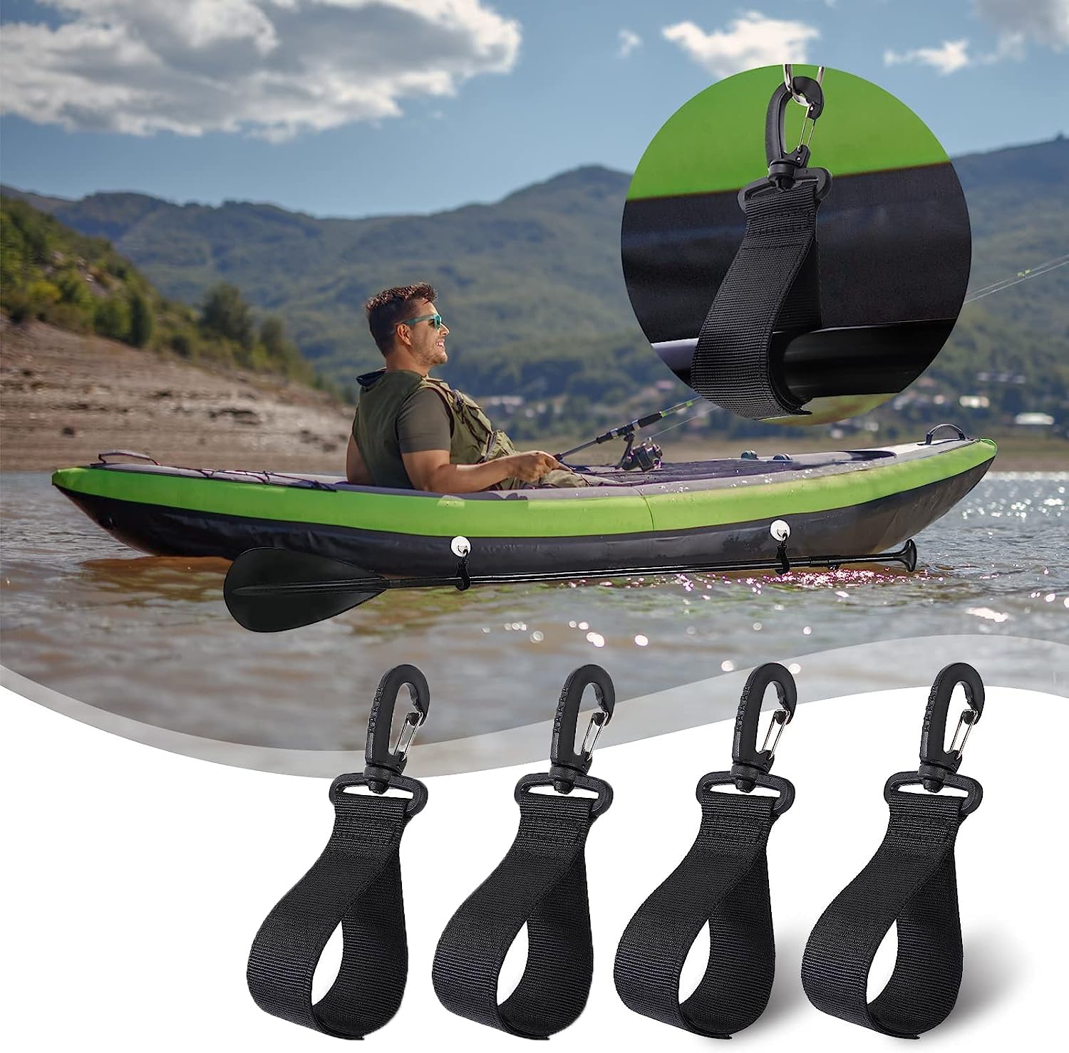 Hamans Barca Paddle Clip Kayak Paddle Keeper SUP Paddleboard Supporto Gonfiabile Kayak Remo Snap Clip Kayak Canoa Barca Pagaia Accessori