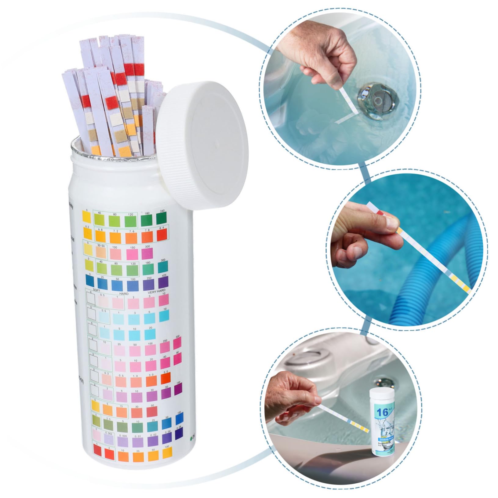 iplusmile 5 Sätze Testpapier Für Die Wasserqualität Aquarienfilter Teststreifen Für Aquarien Anlage Wassertest Wasser Test Teststreifen Für Trinkwasser Trinkwasser-teststreifen 100 Stück * 5
