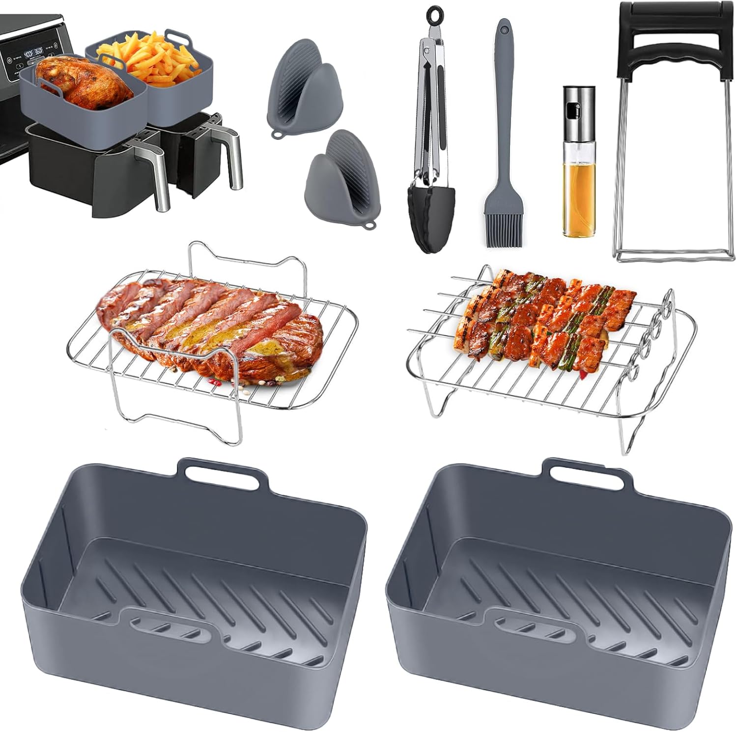 Ninja Air Fryer Accessories Set, 14 PCS Air Fryer Accessories for Ninjas AF300UK AF400UK, Ninja