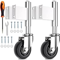Vista 1 de Ruedas de puerta con resorte de 3 pulgadas, ruedas de puerta resistentes con herrajes, capacidad de carga de 220 libras, paquete de 2