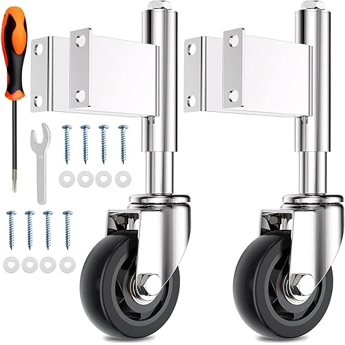 Ruedas de puerta con resorte de 3 pulgadas, ruedas de puerta resistentes con herrajes, capacidad de carga de 220 libras, paquete de 2