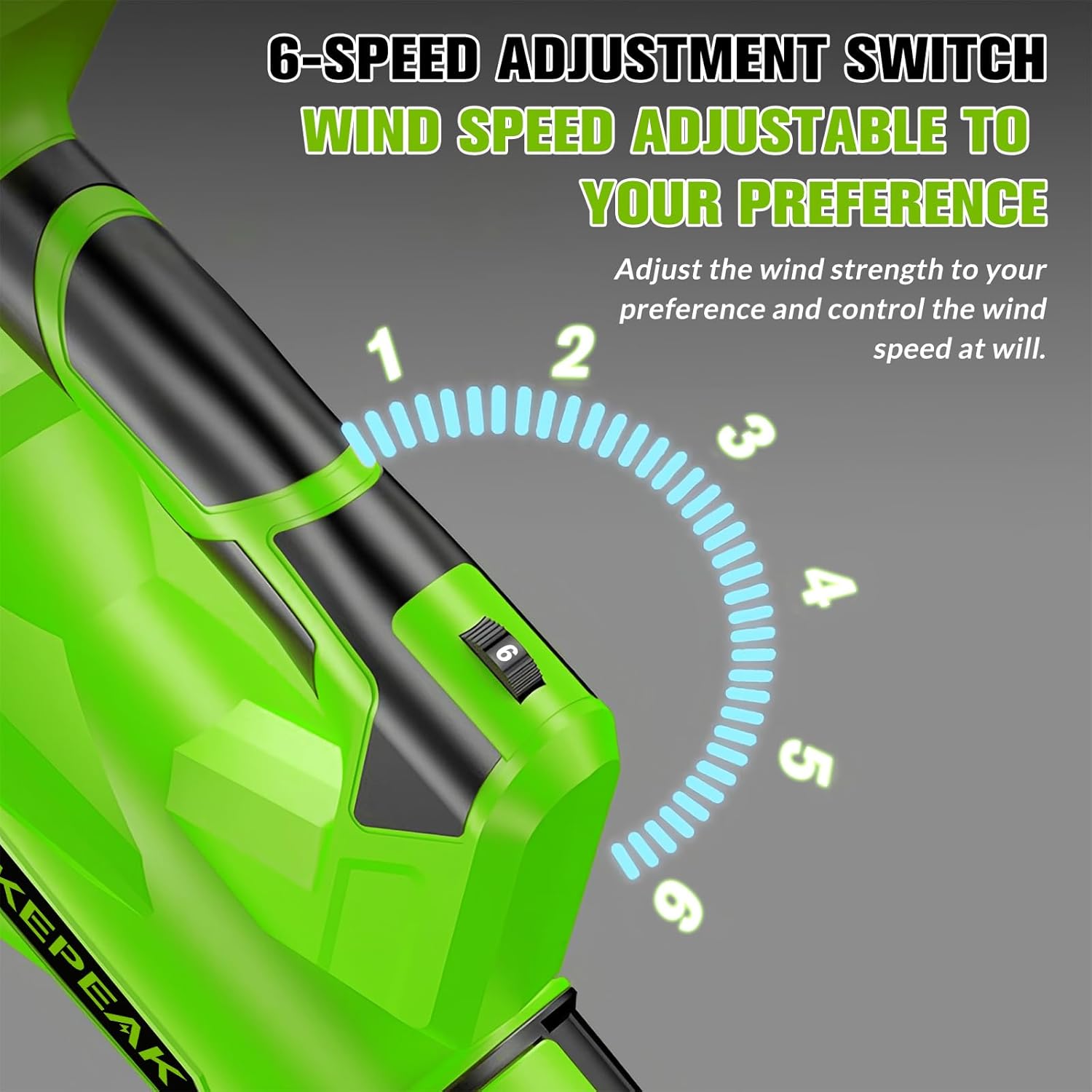 Leaf Blower Cordless, 650CFM & 280MPH Electric Leaf Blower with 2 x 21V4.0Ah Batteries and Fast Charger, 6 Speed Modes, for Lawn Care, Yard Work, Blowing Leaves, Dust