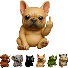 Funny Mini Middle Finger Animal Statue, Desktop Statue, Desktop Decoration, Home Decoration Sculpture for Office Desk Gift Cute Puppy