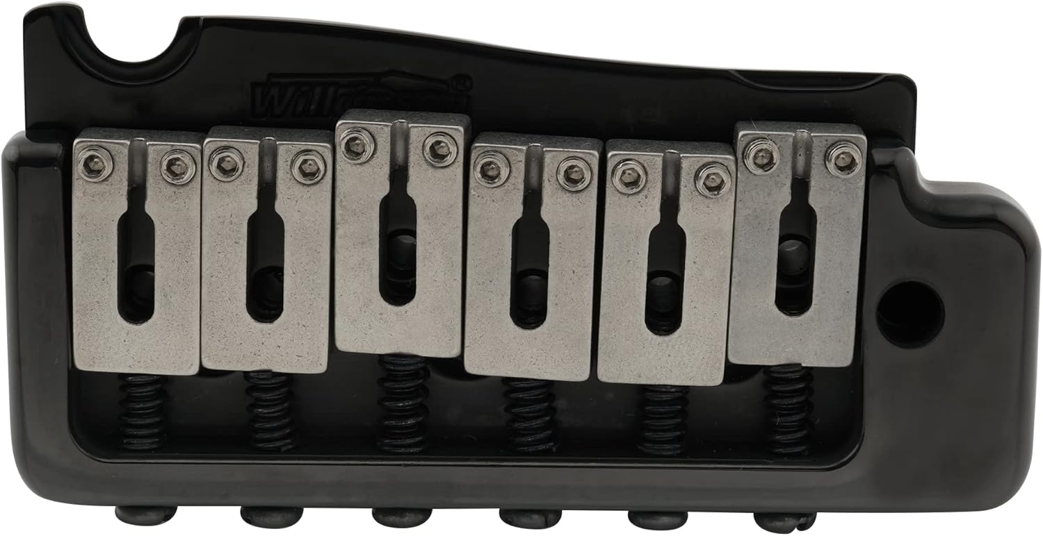 Wilkinson WVP-SB 54mm SUS Stainless Steel Saddles 2-Point Guitar Tremolo Bridge with Full Solid Steel Block for Import Strat and Japan Strat, Black