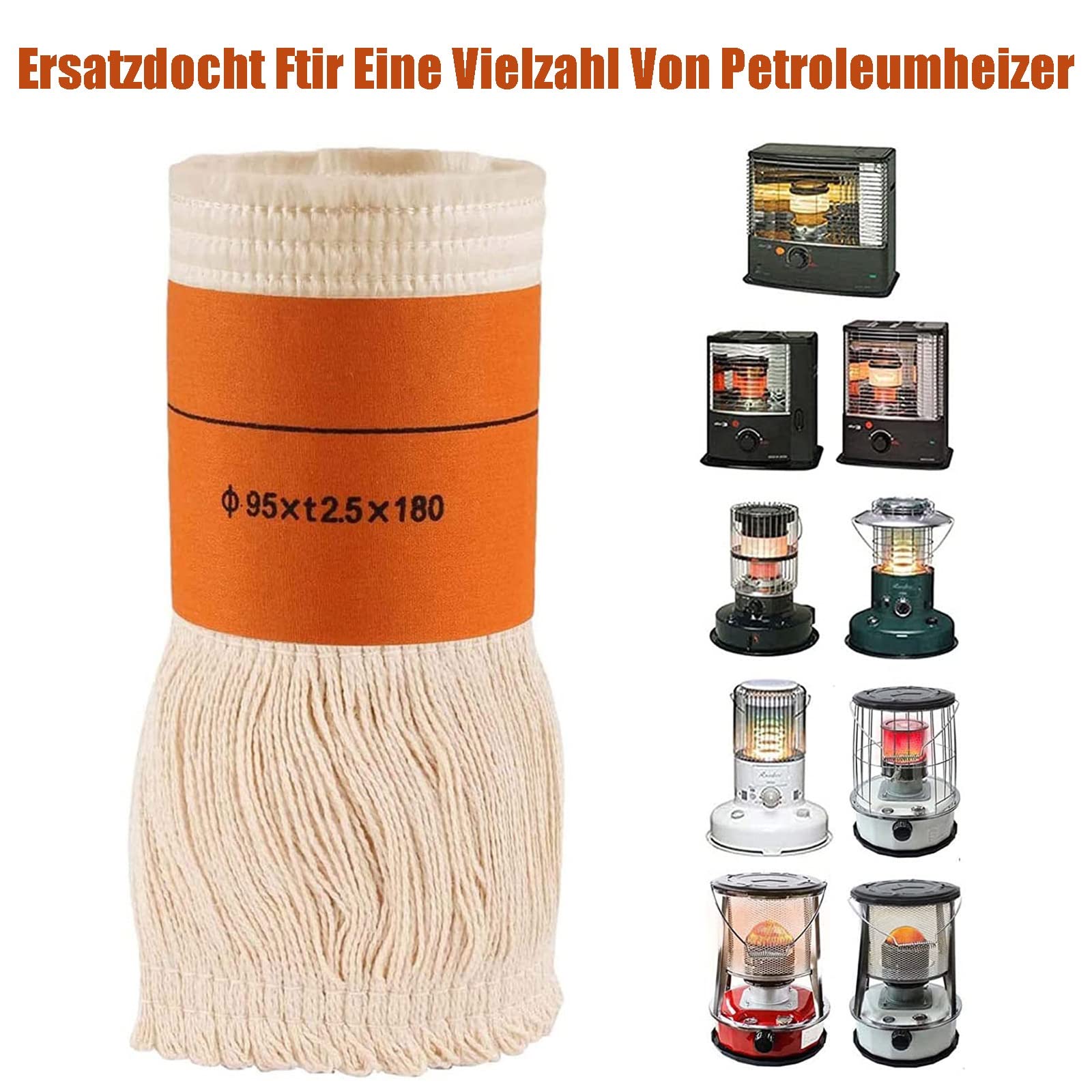 Docht für Petroleumofen Innenräume, Ersatzdocht für Petroleum Heizung Kerosin Heizer, Dochte für Petroleumheizer Heizstrahler, sehr geringekohlenstoffablagerung (95x t2.5x180mm) ( Size : 10 Dochte )
