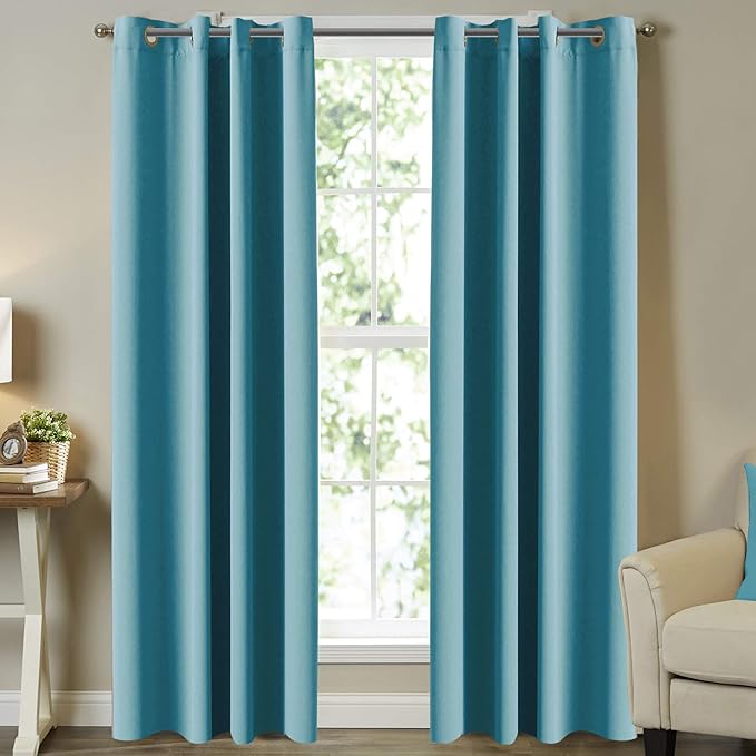 Turquoize Aqua Blue Curtains Insulated Blackout Curtain
