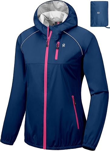 Little Donkey Andy Chaqueta ligera para mujer con capucha, impermeable y cortavientos para ciclismo y lluvia, ultraligera y plegable
