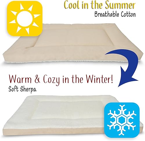 Miniatura 3 de Pet Dreams Cama para perros, no tóxica, reversible, lavable, color caqui, mediana de 30 pulgadas, 1.5 libras, capacidad de 350 libras