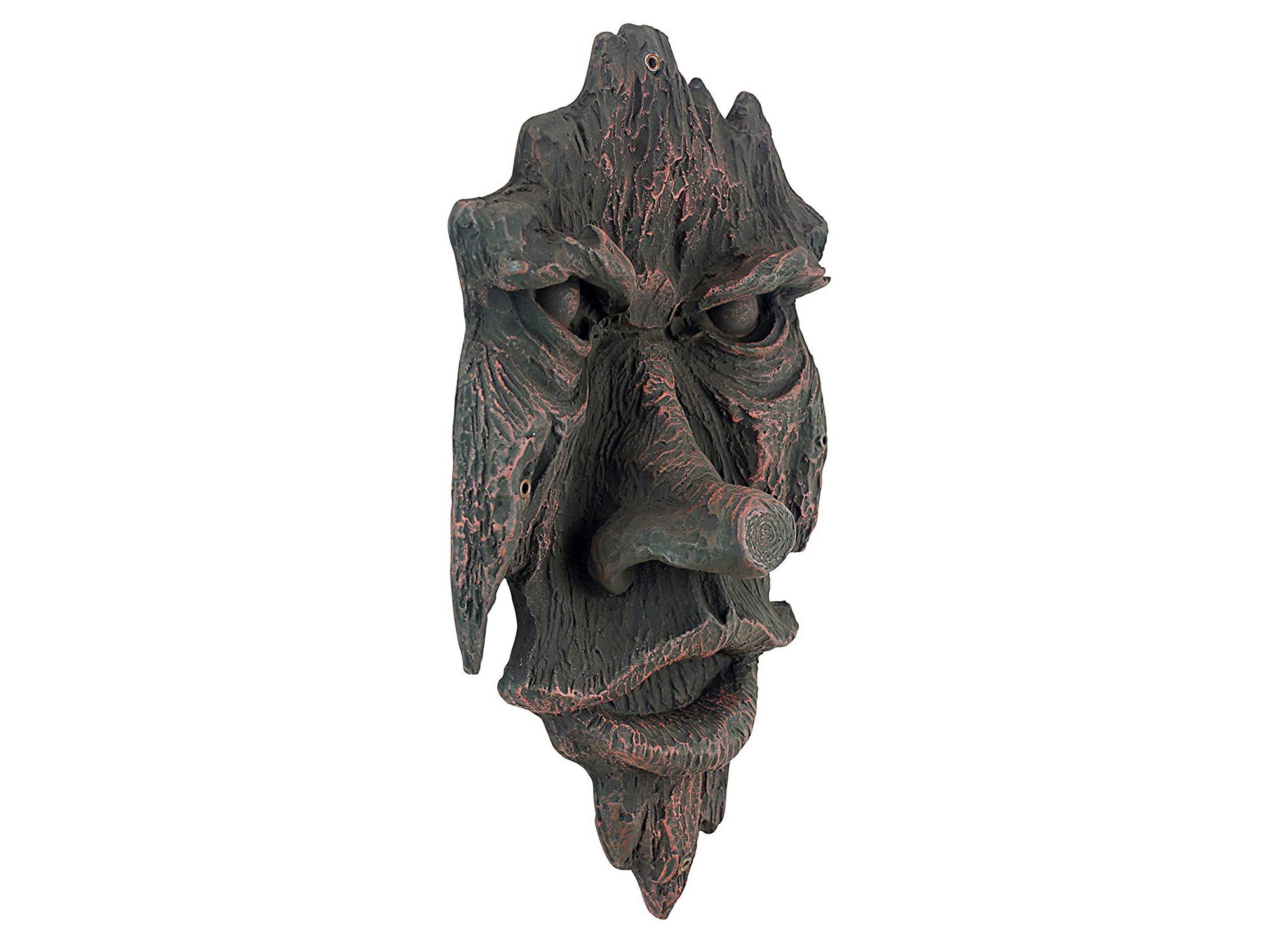 Design Toscano Nottingham Woods Greenman Tree Face Indoor/Outdoor Fantasy Wall Sculpture, 15 inches tall, Cast Stone Resin, Woodtone Finish