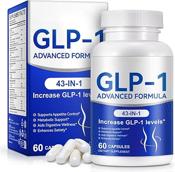 GLP-1 Supplement for Women & Men, 43-in-1 Natural Complex to Boost GLP-1 Levels, Support Appetite Control, Satiety, Metabolism & Digestive Health, Probiotic Nutritional Supplements - 60 Capsules