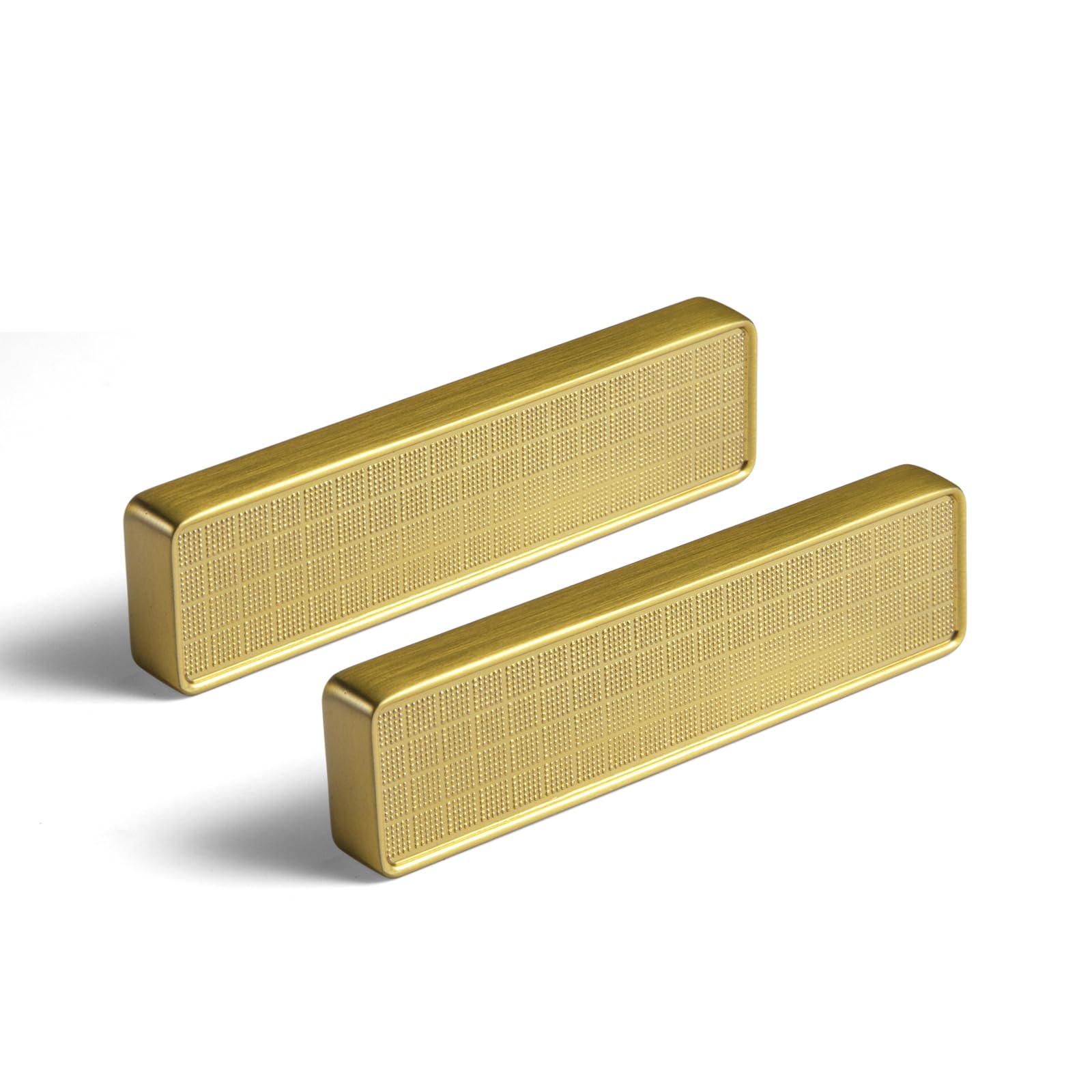 Goo-Ki 6 Pack 2-1/2 Inch （64mm） Hole Center Cabinet Pulls Brushed Gold Zinc Alloy Kitchen Drawer Pulls Finger Pull Drawer Handles 2061-LSJ-64