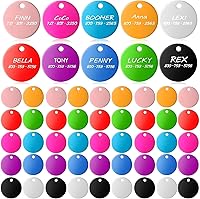 Sadnyy 150pcs Blank Aluminum Dog Tags 1 Inch Round for Engraving - 10 Colors Pet ID Tags for Cats Dogs DIY Crafts