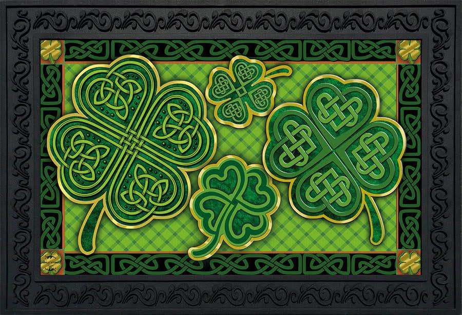 Briarwood Lane Doormat 30x18 Indoor Outdoor Celtic Shamrocks St. Patrick's Day for St. Patrick's Day Doormat