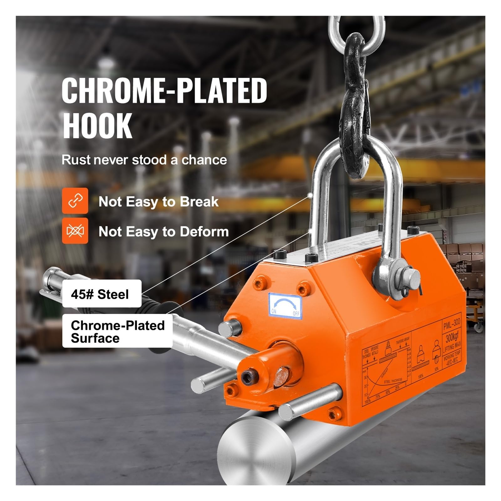 Sollevatore Magnetico Permanente Da 100 Kg A 2000, Capacità Di Trazione, Fattore Sicurezza 2,5, Magnete Sollevamento In Neodimio E Acciaio,Campo Pronto(100 Kg)
