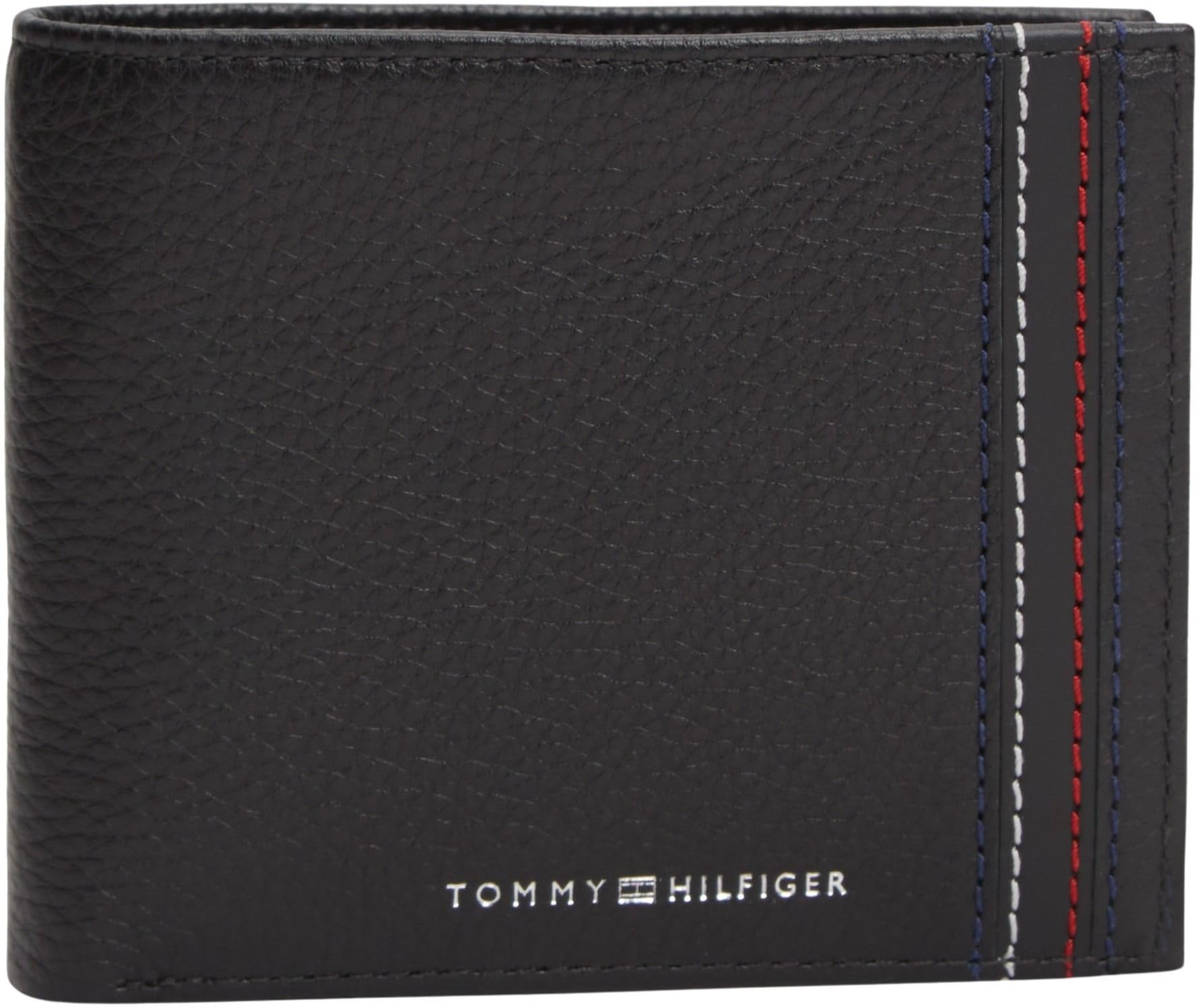 Tommy Hilfiger Men's Th Central Cc & Coin AM0AM14233 Bifold Wallet, Black (Black), One Size