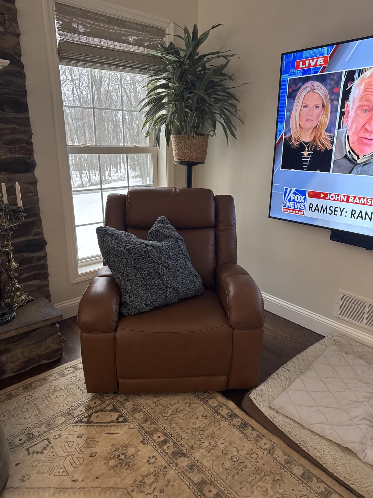Watson & Whitely Genuine Leather Power Recliner