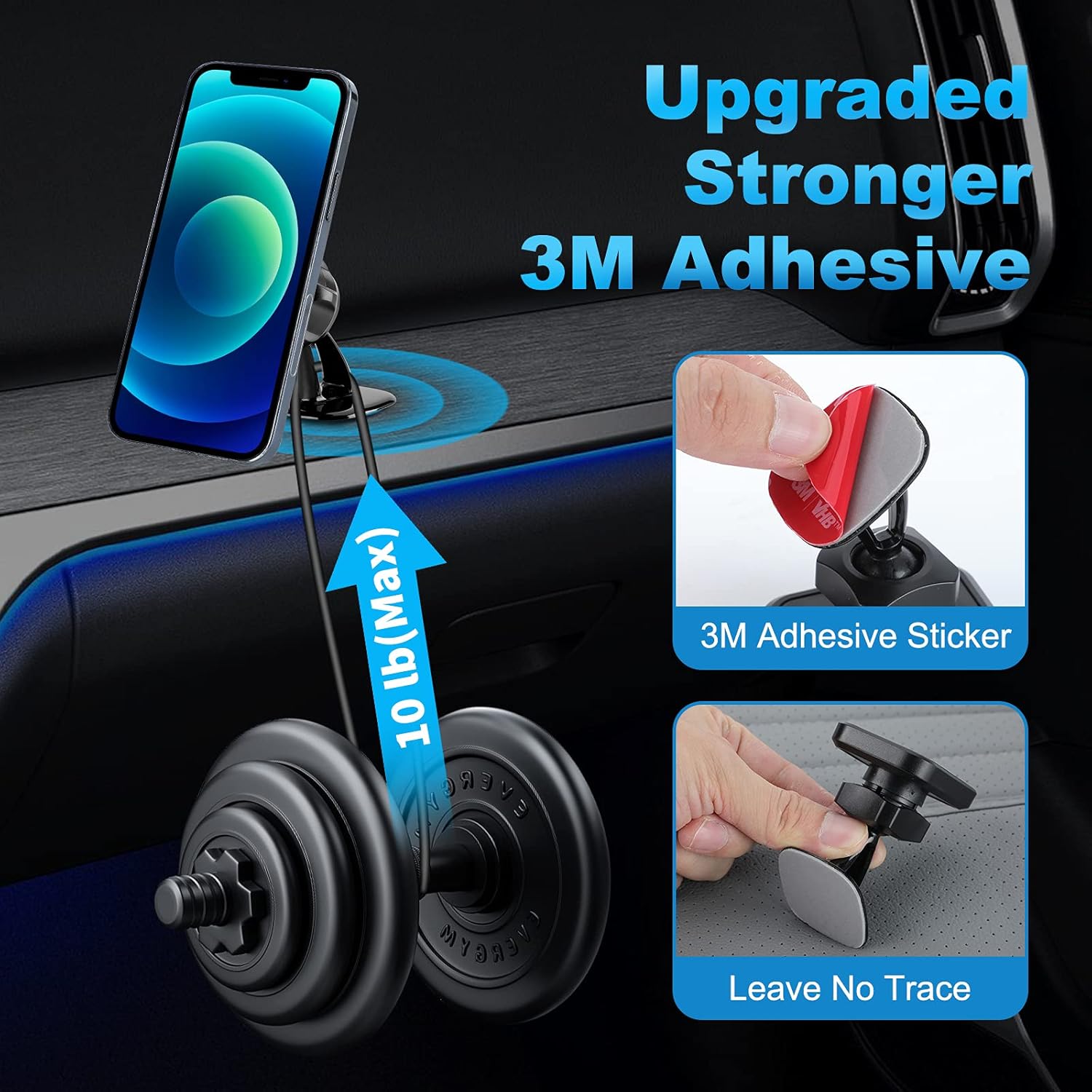 Multifunctional Car Phone Holder Mount, Magnetic Car Phone Mount Cradle,Super Stable for Car Dashboard & Air Vent - One Button Release | 4 Usage Method | Upgrade Vent Clip | 2 Set : Cell Phones & Accessories