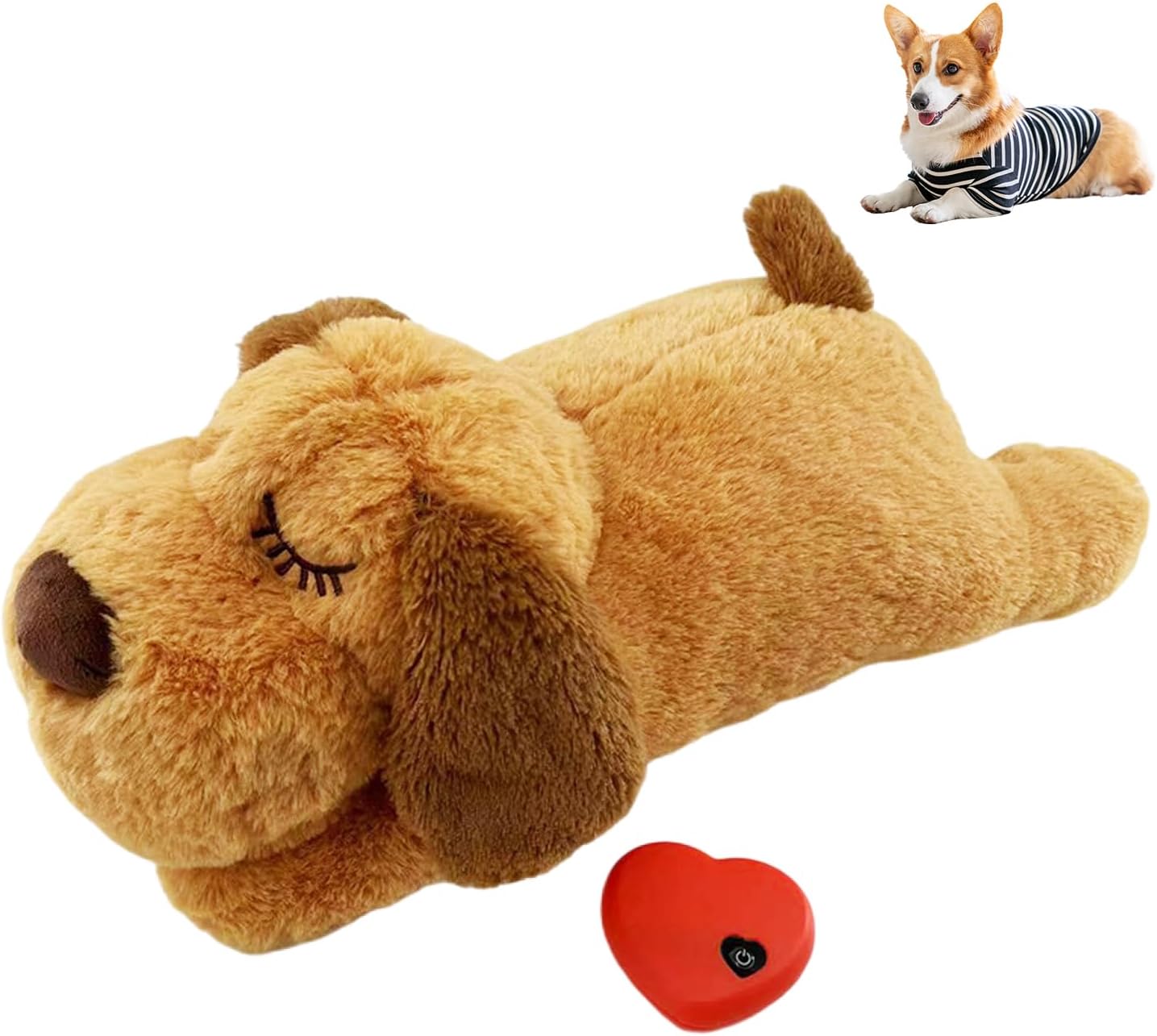 Separation Anxiety Relief for Dogs, Dog Plush Toy, Hearbeat Puppy Toy, Heartbeat Puppy for Dogs, Dog Anxiety Relief, Puppy Heartbeat Toy Sleep Aid