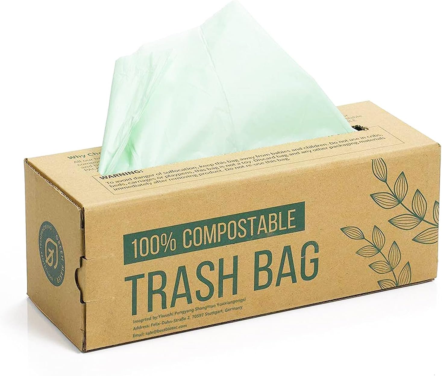 150 Bags Compost Bin Liners 6L 8L 10L 30L Kitchen Waste Bags 100% Biodegradable Bags with EN13432 Certification (8L)