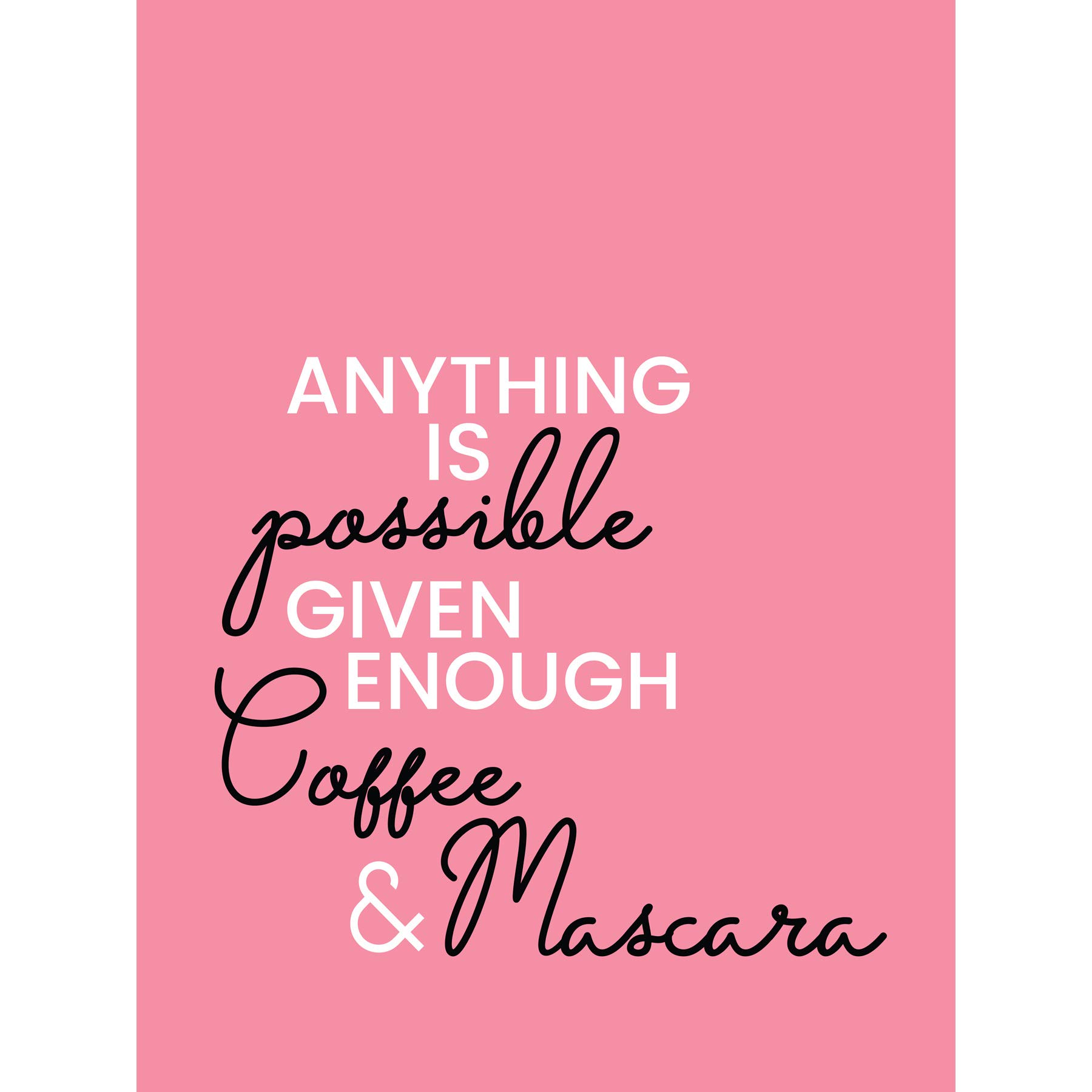Anything Possible Coffee Mascara Large Canvas Wall Art Print