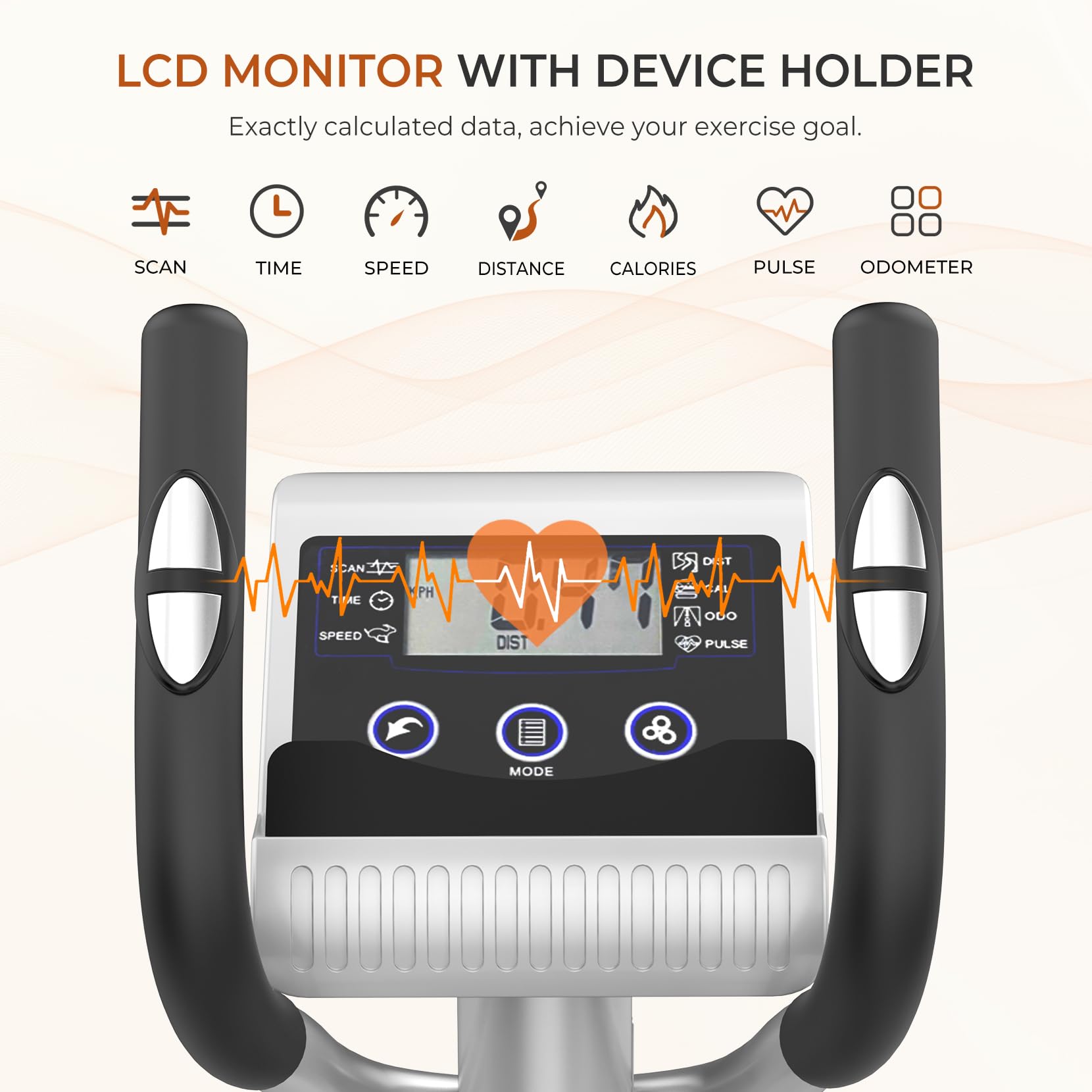 Dripex Crosstrainer, Ellipsentrainer für Zuhause mit 16 Widerstandsstufen, leiser und sanfter magnetischer Crosstrainer mit 6 kg Schwungrad, LCD-Monitor und Pulsmessung