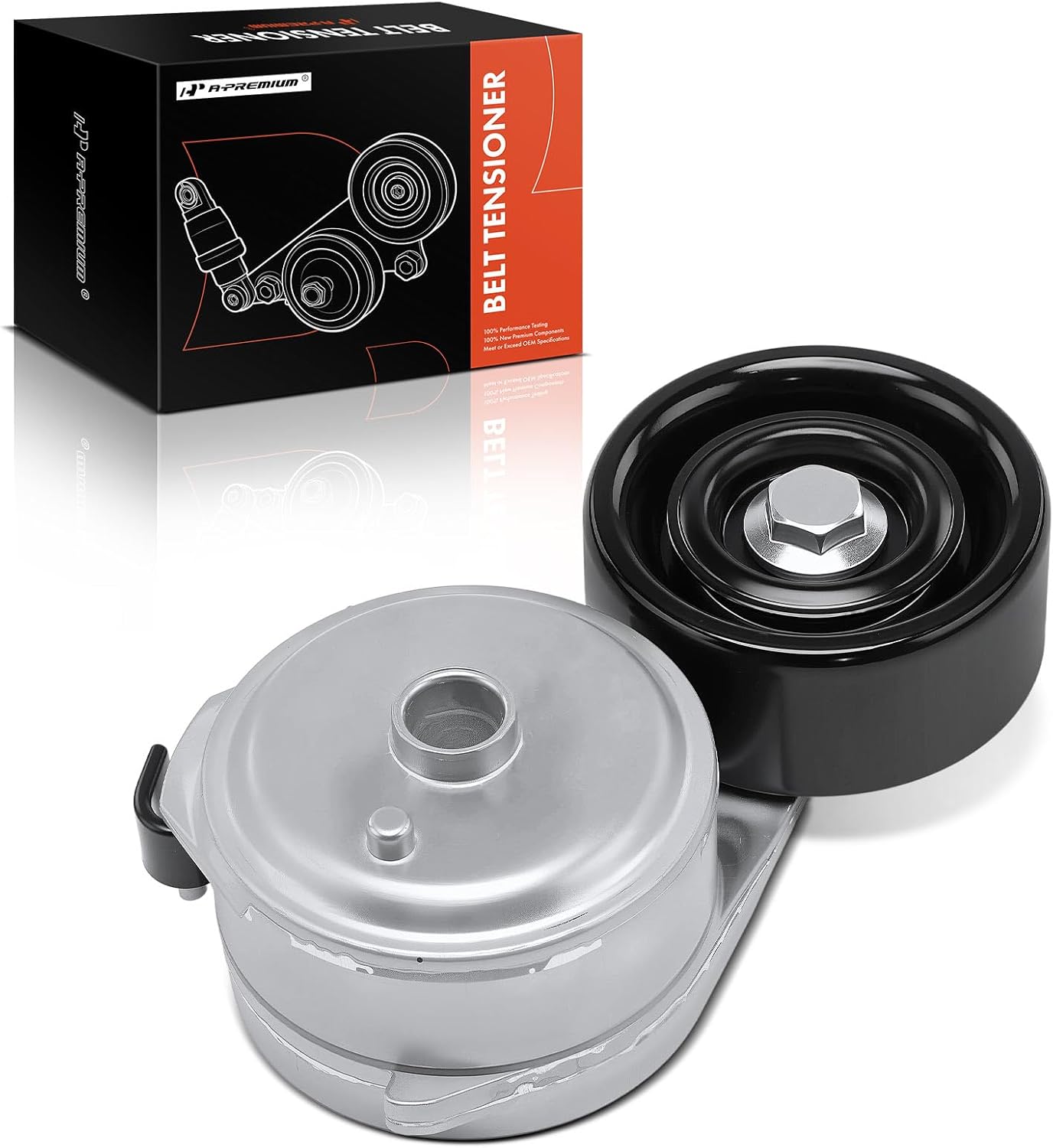A-Premium Belt Tensioner Assembly with Pulley Compatible with Chevrolet Silverado 2500 HD, Silverado 3500 & GMC Sierra 2500 HD, Sierra 3500, 2001, 6.6L, Replace# 8973008570, 8972220214