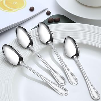 Hunnycook 24-Piece Coffee Spoons - Espresso Spoons, 4.7-inch Stainless Steel Small Spoons for Coffee, Hot Tea, Desserts and Appetizers, Demitasse Spoon for Coffee Bar, Dishwasher Safe