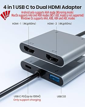 ♡♡♡ USB-C Multiport Adapter with 8K DisplayPort, 2x USB 2.0