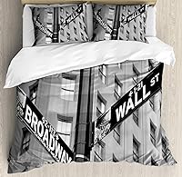 Vista 287 de Ambesonne Juego de funda de edredón de baloncesto, silueta de jugador de baloncesto, promoción de campeonato de competencia de atleta, juego de ropa