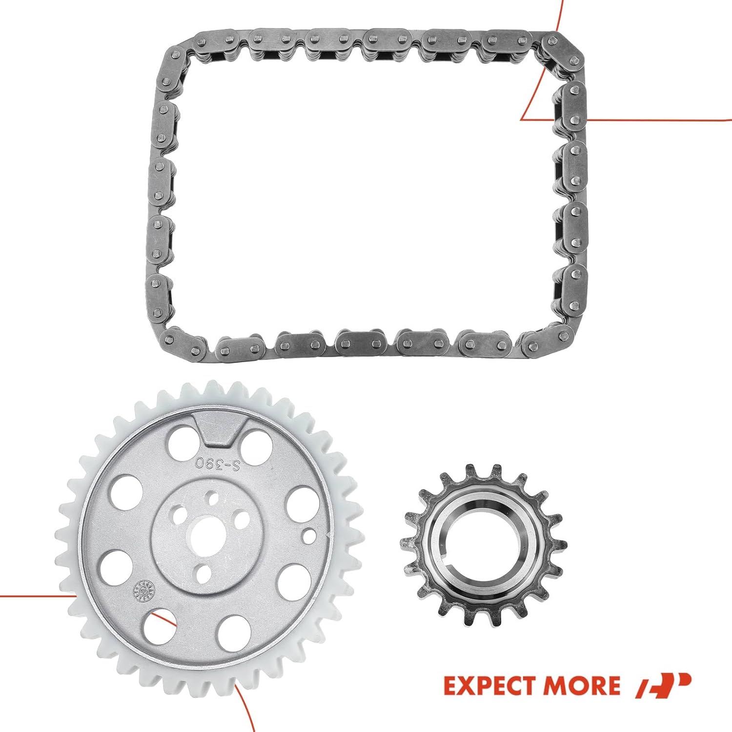 A-Premium Engine Timing Chain Kit W/Sprocket [fits OHV, 8Cyl] Compatible with Chevy & Buick & GMC & Olds & Pontiac & Checker, fits Marathon, Bel Air, Biscayne, C-Class, C10, Firebird, Phoenix & More