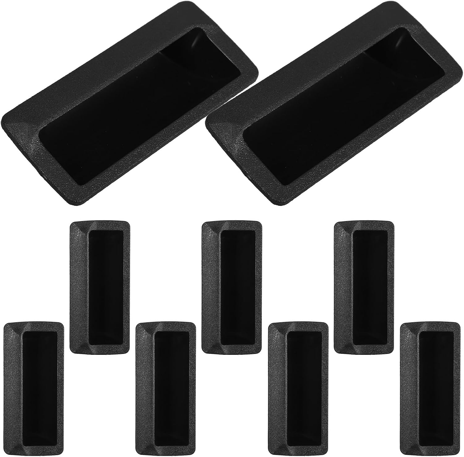10pcs Black ABS Flush Pull Ring Handles for Sliding Doors and Windows