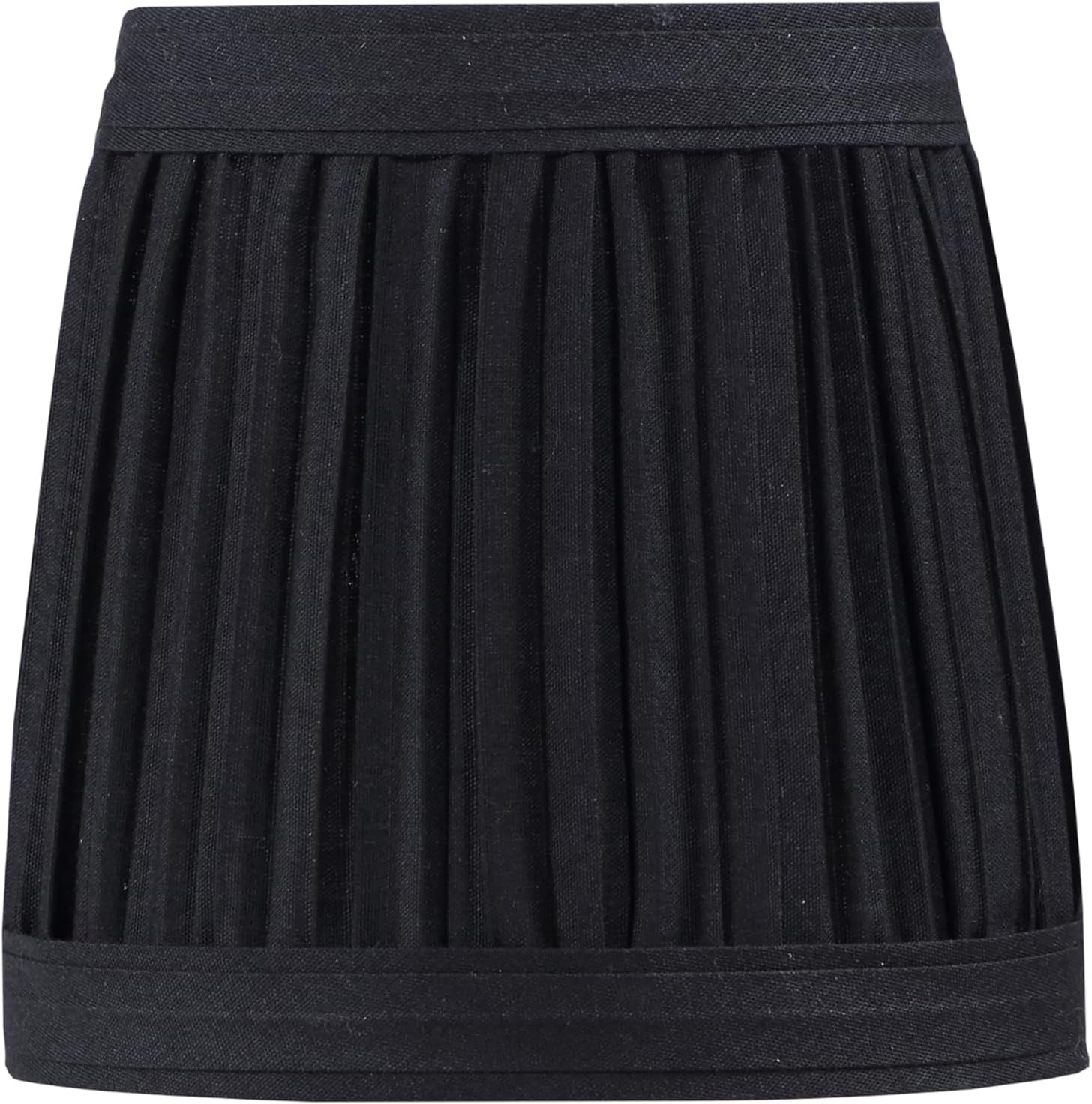 Aspen Creative 51506-5, Hardback Empire Transitional Clip-On Chandelier Lamp Shade, Mushroom Pleated Black Faux Silk Fabric, 3" Top x 4" Bottom x 4" Slant Height, Set of 5