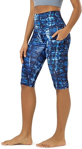 Miniatura 41 de ODODOS - Leggings capri de cintura alta para mujer con bolsillos, control de abdomen, no se transparentan, para entrenamiento atlético, running