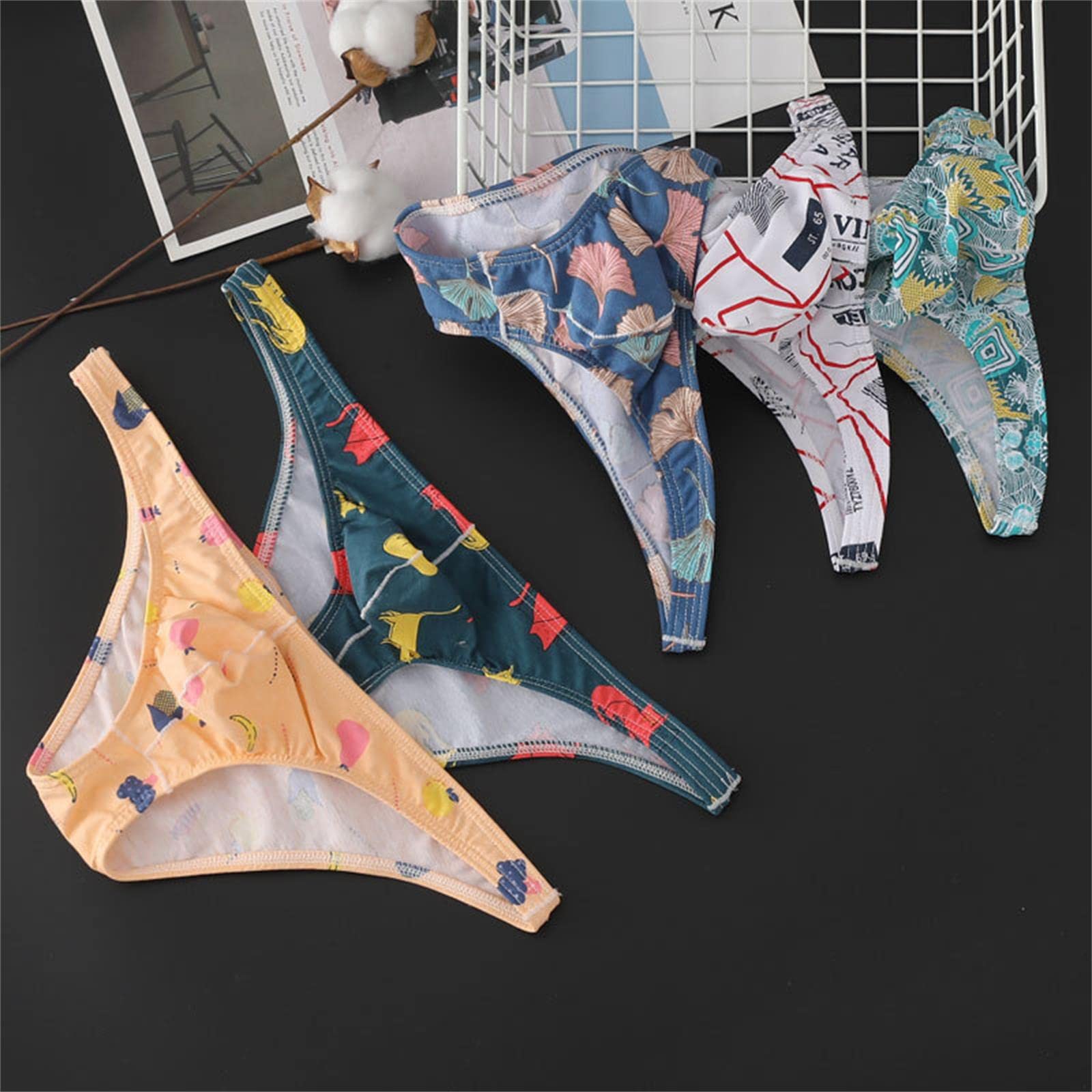 Slip Uomo Slip di Gioventù Sexy della Vita Bassa Stampati della Moda di Cotone Sono Disponibili 3 Pacchetti