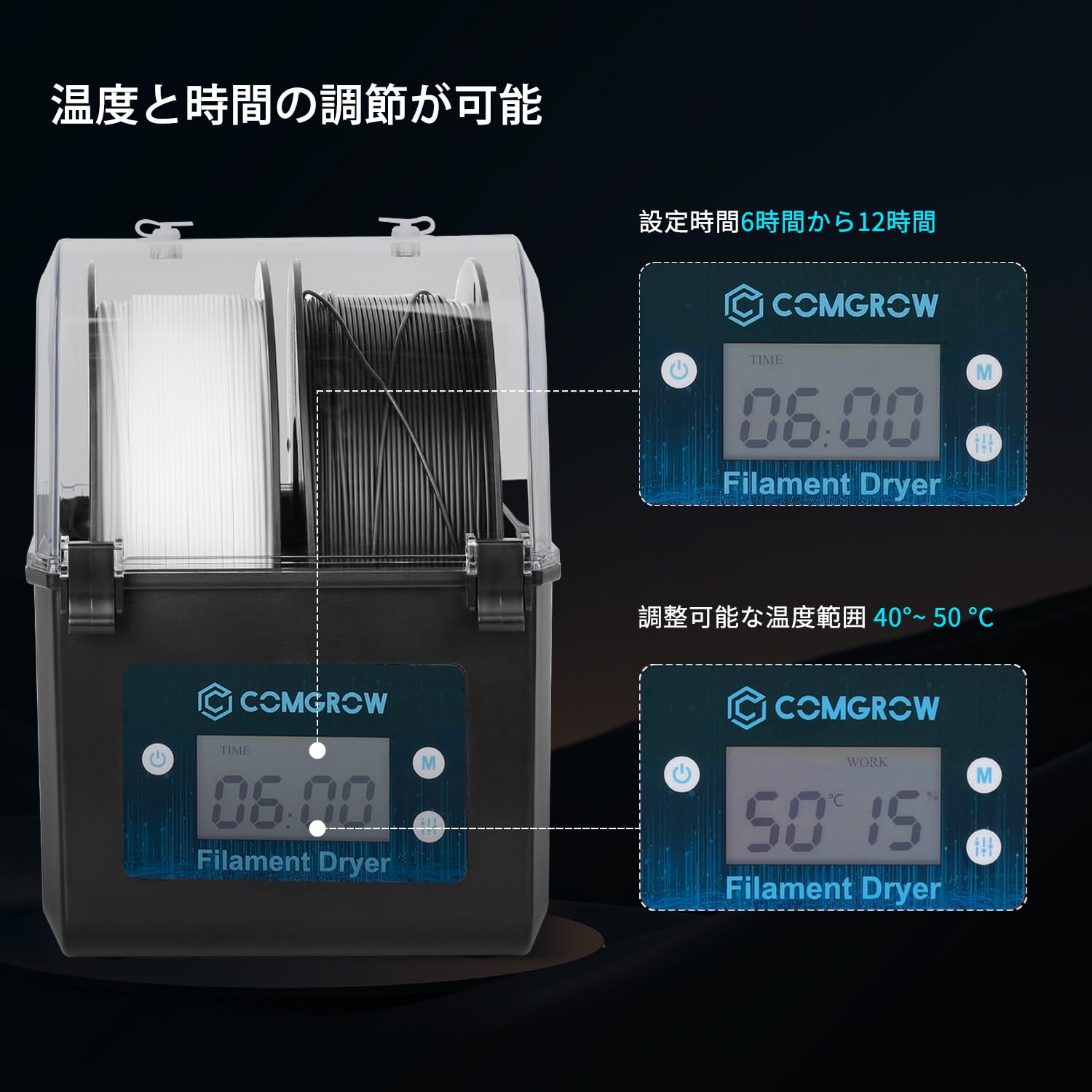 Amazon.co.jp: 3Dプリンターフィラメントドライヤーボックス 3D