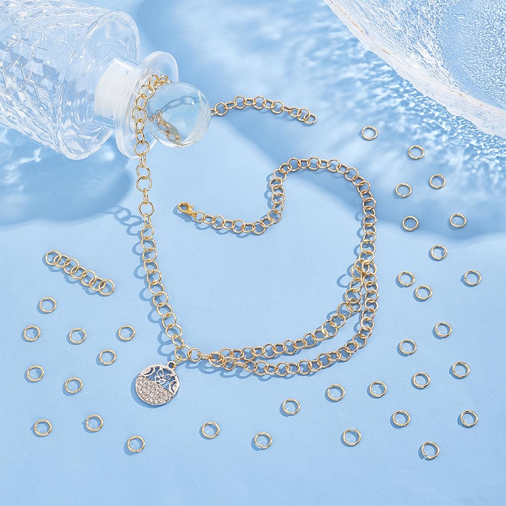 200 Offene Binderinge Aus Edelstahl – 9 Mm, 24K Vergoldet, Für DIY-Schmuck & Basteln