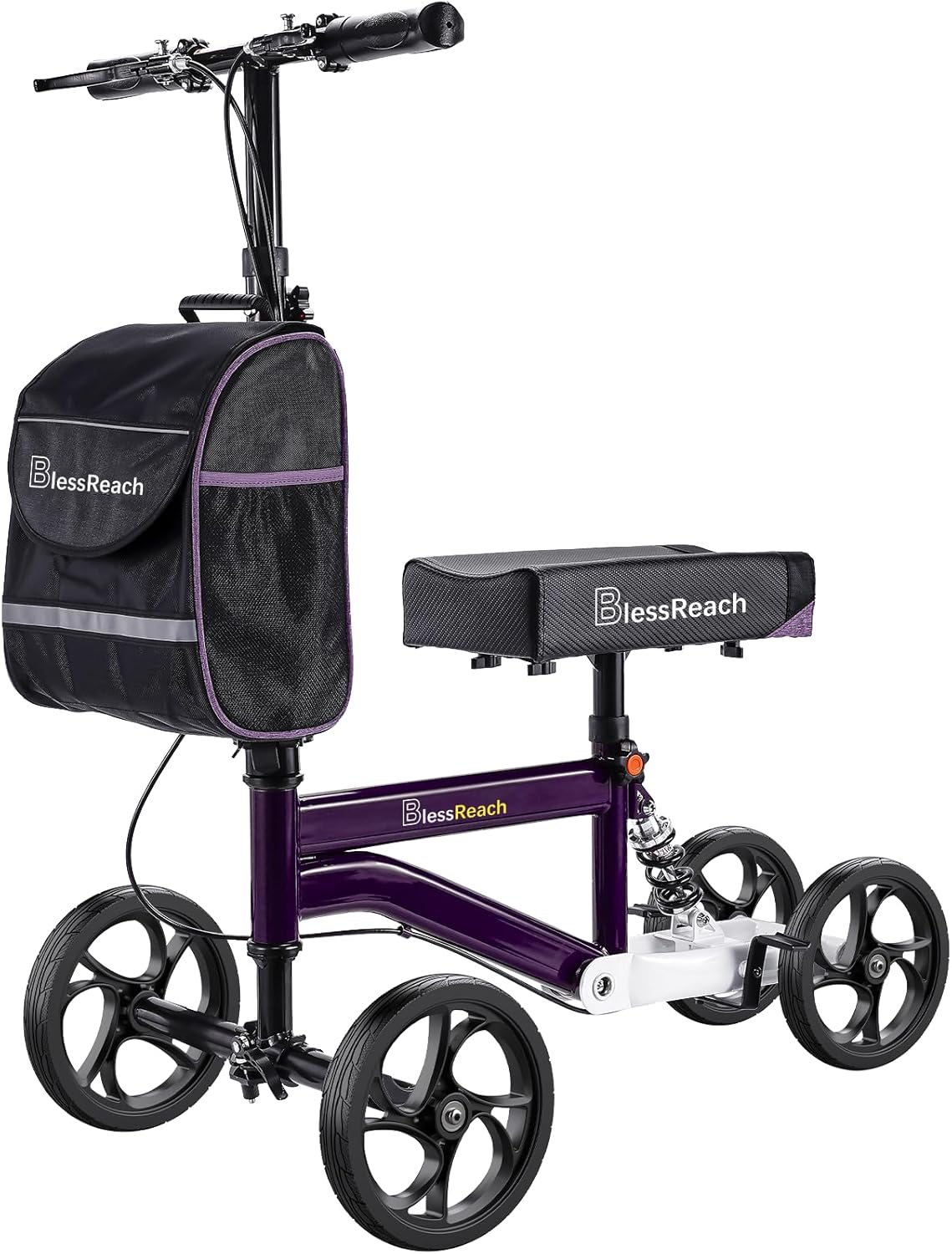 BlessReach Economy Knee Scooter, Steerable Knee Walker, Foldable Knee Scooters for Foot Injuries Adult Best Crutches Alternative，Knee Scooter for Adults Black
