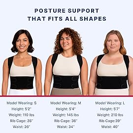Fit Geno Posture Corrector for Women and Men - Adjustable Back Brace & Straightener for Scoliosis, Hunchback Correction, Back Pain, Spine Corrector, Back Support and Posture Trainer