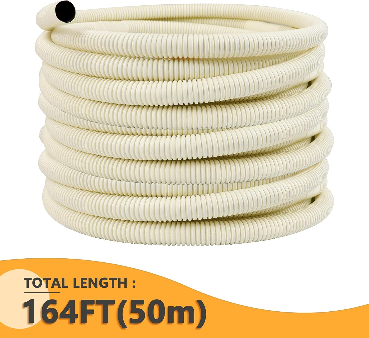 LBG Products 164 Ft Mini Split AC Drain Hose Air Conditioner Parts & Accessories Water Drain Line, Flexible Drain Pipe for Ductless Mini Split Air Conditioner Heat Pump Systems (50m)