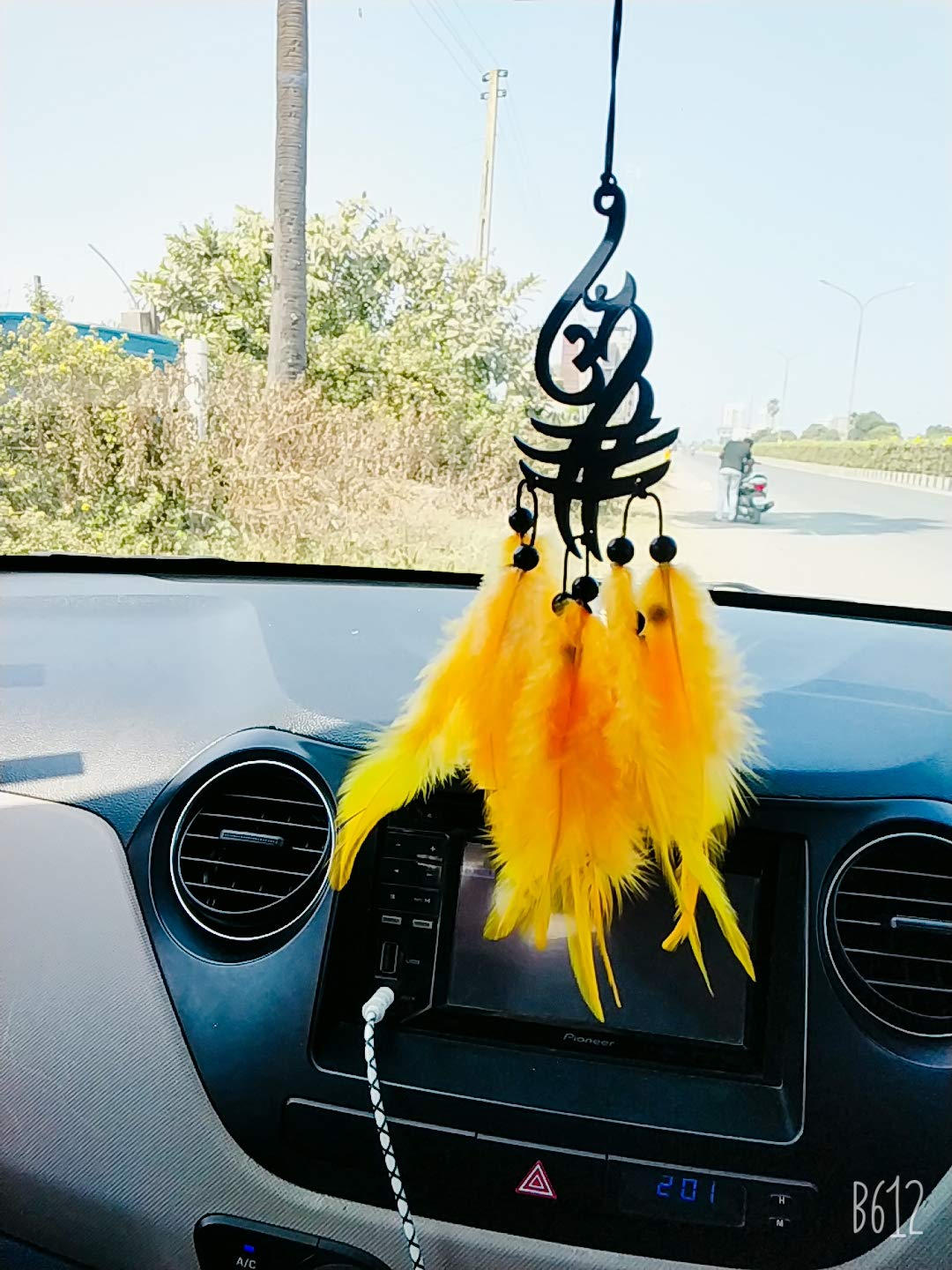 VM STORE Dream Catcher Aum Theme Hand Made for Positive Vibes, Wall Decor and car Hanging Made with Acrylic Material with Feathers (Dimension 11×2×22) cm-image-24