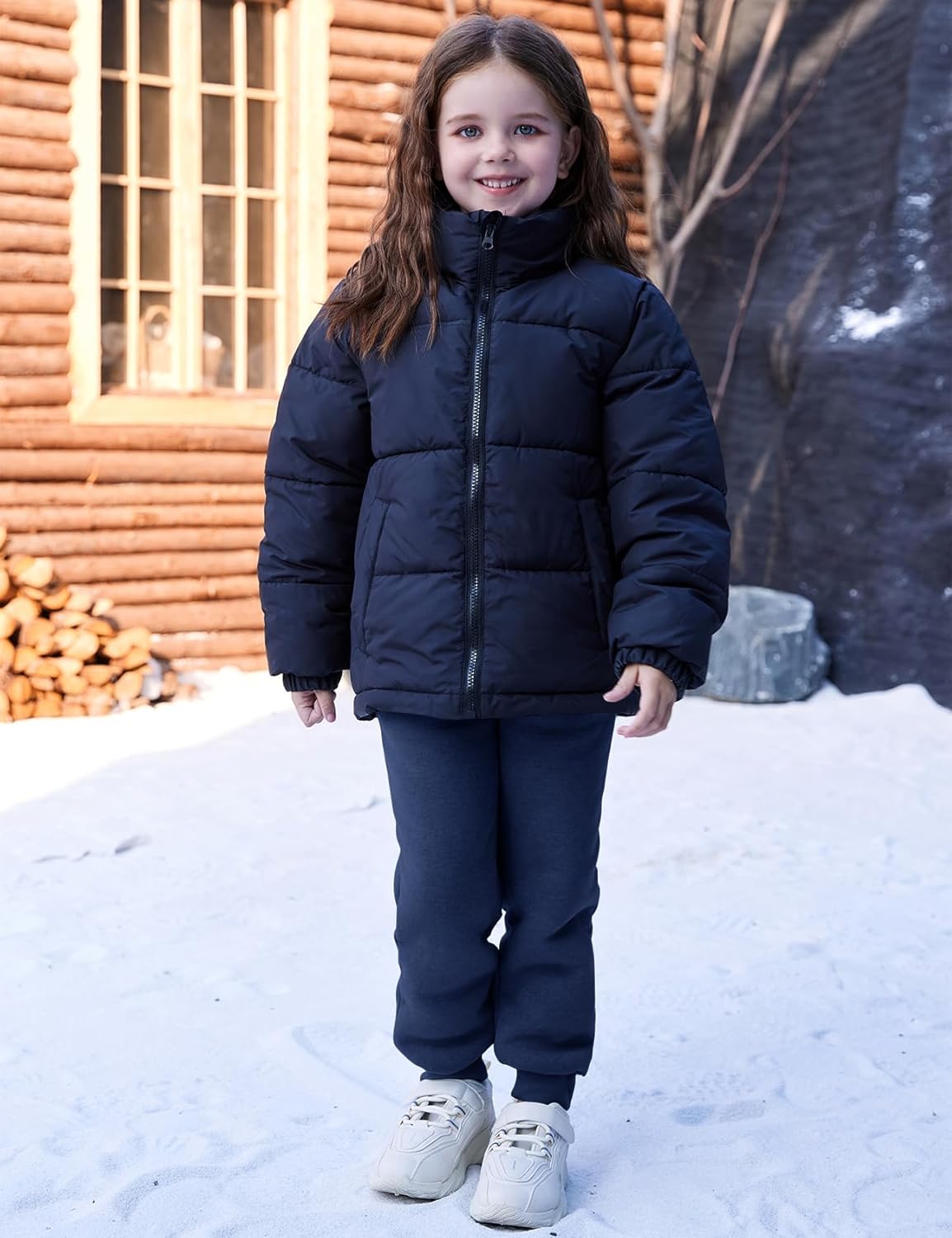 Flygo Girls Boys Fleece Joggers Sweatpants Sherpa Lined Winter Warm Elastic Waist Jogger Pants with Pockets - Image 5