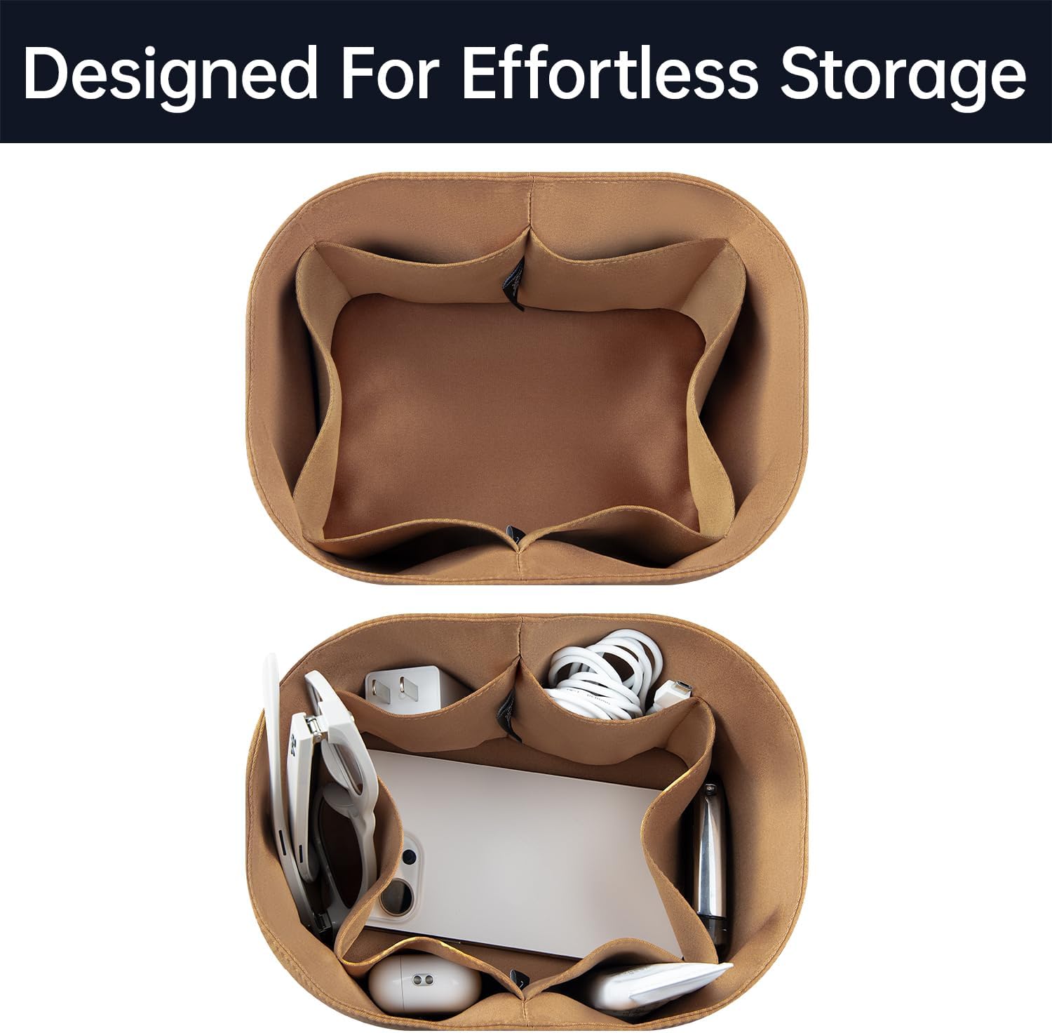 Organizer Insert for Picotin 14/18/22/26, Satin Inner Bag Organiser(Size: PC18, Color: Black) - Image 3